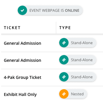 Registration Ticket Types