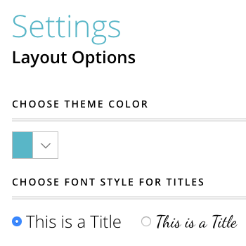 Customize Layouts in Settings